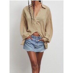 Urban Outfitters UO Viscose Genesis Split-Hem Blouse - size S